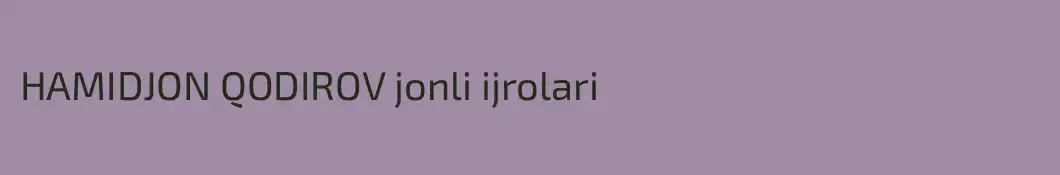 HAMIDJON QODIROV jonli ijrolari